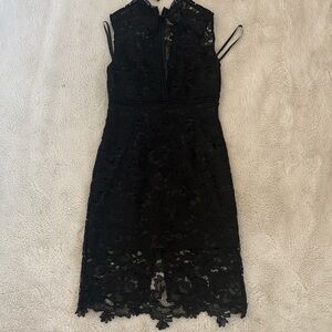 BEBE Black Lace Midi Dress
